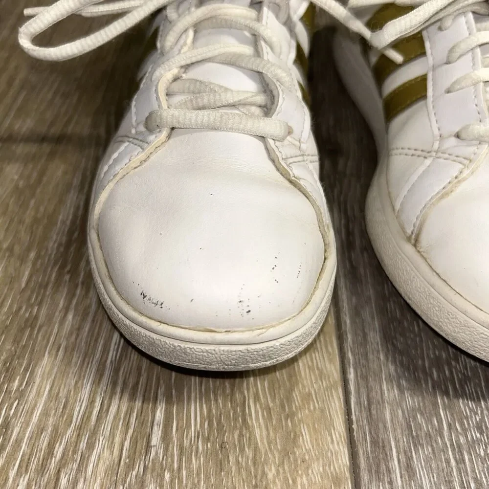 Adidas Baseline Youth US Size 3 Gold White Leather CG5844 Sneaker Shoes